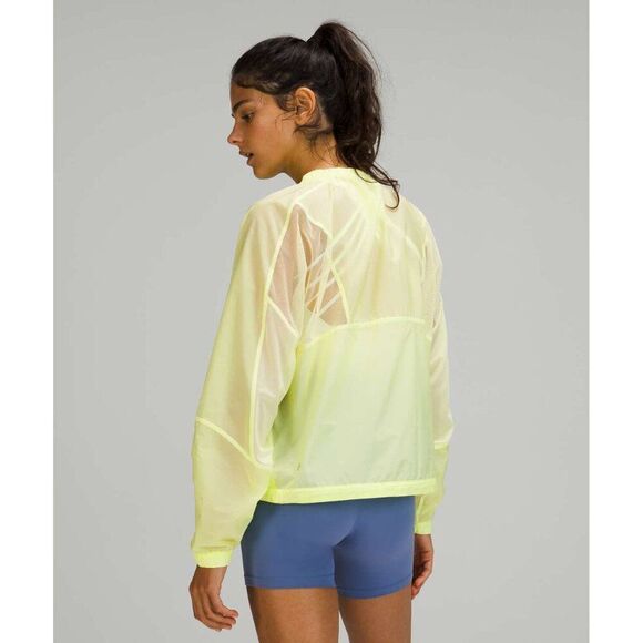 Lululemon neon Crispin Green With The Breeze mesh water repellent jacket - Picture 2 of 7